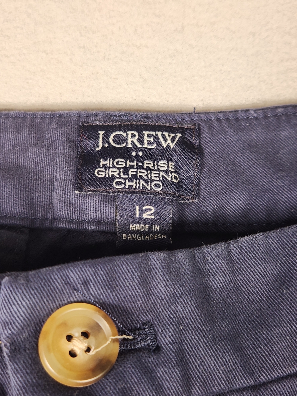 J. Crew High-Rise Girlfriend Chino - Navy Blue